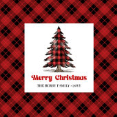 Tablier Joyful Buffalo Plaid Tree Custom Name Xmas Kitchen