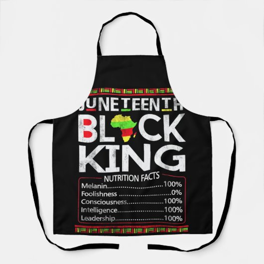 Tablier Juneteenth Black King Melanin Dad Fathers Day (Recto)