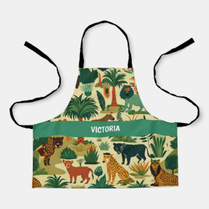 Tablier Jungle Animaux Retro Motif personnalisé