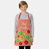 Tablier Junior chef fruits tranche art coloré enfants (Porté)