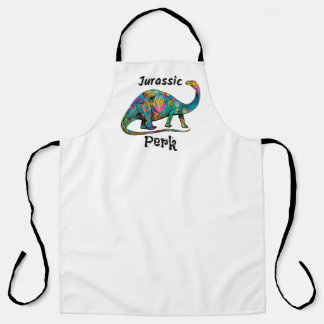 Tablier Jurassic Perk Dinosaure Coloré Blanc