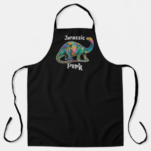 Tablier Jurassic Perk Dinosaure Coloré Noir