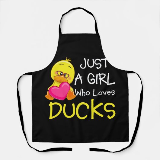 Tablier Just a Girl Who Loves Ducks - Cute Duck Lover Owne (Recto)