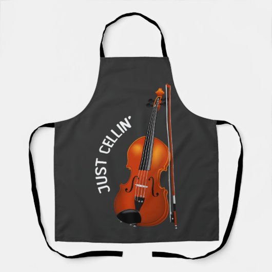 Tablier Juste Cellin' Drôle de Froid Violoncelle Violon (Recto)