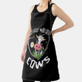 Tablier Juste un gars qui aime les vaches, l'amant de la v (Insitu)