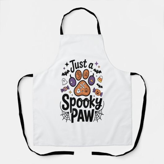Tablier Juste Un PNG Paw Éffrayant, Halloween Chien (Recto)