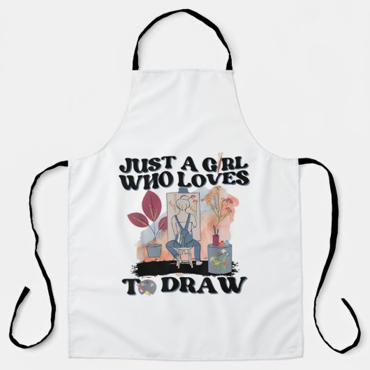 Tablier Juste une fille qui aime dessiner (Recto)