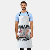 Tablier Juste une fille qui aime dessiner (Porté)