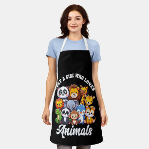 Tablier Juste une fille qui aime les animaux sauvages mign