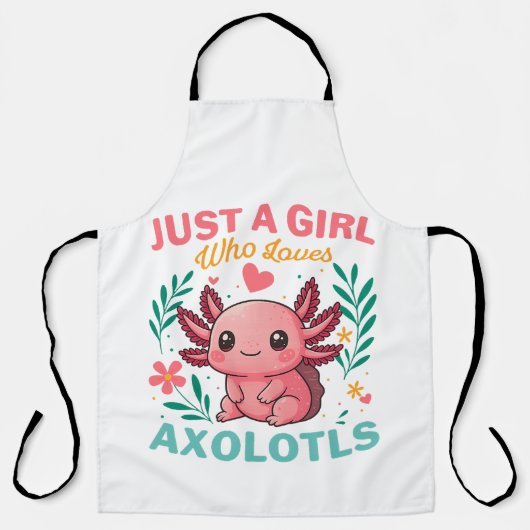 Tablier Juste une fille qui aime les axolotls (Recto)