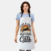 Tablier Juste une fille qui aime les chats Design de chat (Porté)