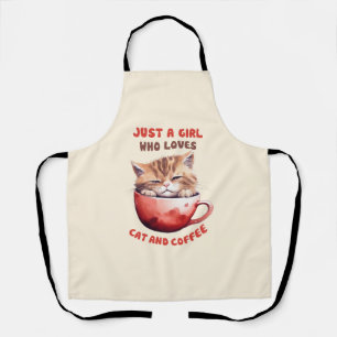 Tablier Juste une fille qui aime les chats et le café (2)