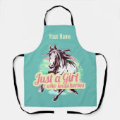 Tablier Juste Une Fille Qui Aime Les Chevaux Aquarelle Vin (Recto)