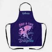 Tablier Juste Une Fille Qui Aime Les Dragons - Nom Fantast (Recto)