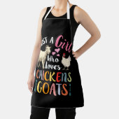Tablier Juste Une Fille Qui Aime Les Poulets Chèvres Agric (Insitu)