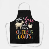 Tablier Juste Une Fille Qui Aime Les Poulets Chèvres Agric (Recto)