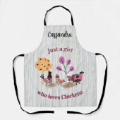 Tablier Juste Une Fille Qui Aime Les Poulets Pays Art Folk (Recto)