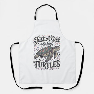 Tablier Juste une fille qui aime les tortues modèle de t-s
