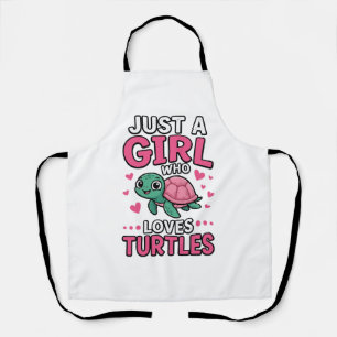 Tablier Juste une fille qui aime les tortues Vecteur de to