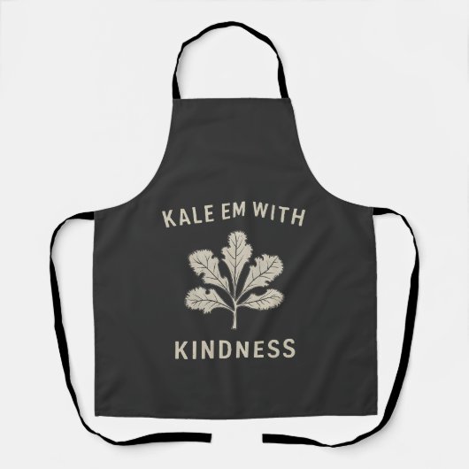 Tablier Kale Em Avec Kindness Funny Pun Légume Vegan (Recto)