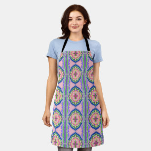 Tablier Kaleidoscope Fleur Vibrante : Mandala Rose et Émer
