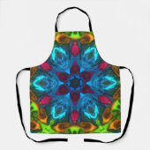 Tablier Kaleidoscope psychédélique bleu rose et vert (Recto)