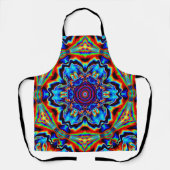 Tablier Kaleidoscope psychédélique bleu rouge et vert (Recto)