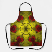 Tablier Kaleidoscope psychédélique Fleur rouge et jaune (Recto)