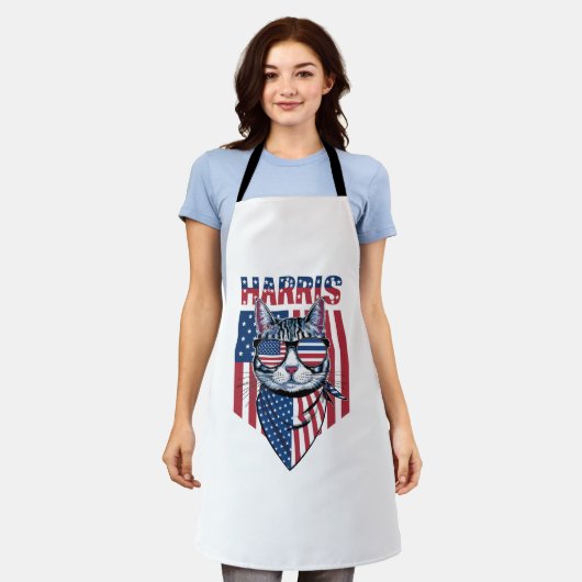 Tablier Kamala Harris pour le président 2024 Funny Cat (Porté)