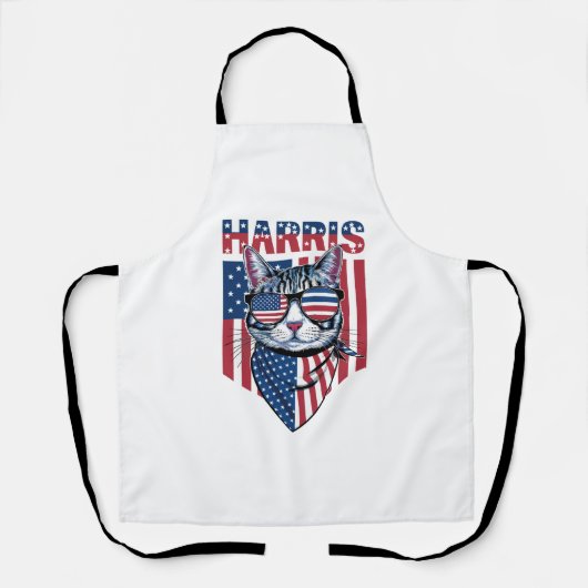 Tablier Kamala Harris pour le président 2024 Funny Cat (Recto)