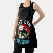 Tablier Kat Lym Sarcastic Chef Cat - Bon Appetit Now Leave (Insitu)