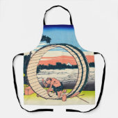 Tablier Katsushika Hokusai - Fujimigahara, province d'Owar (Recto)