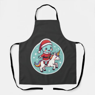 Tablier Kawaii Axolotl Licorne Xmas Santa Joyeux Noël