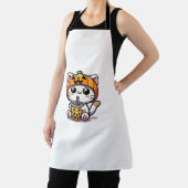 Tablier Kawaii Chat Halloween Anime Boba Thé Buble Lait Te (Insitu)