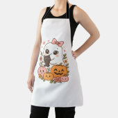 Tablier Kawaii Ghost Halloween Chat noir Citrouille Chat c (Insitu)