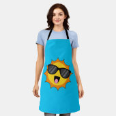 Tablier Kawaii Joyeux soleil avec lunettes de soleil (Porté)