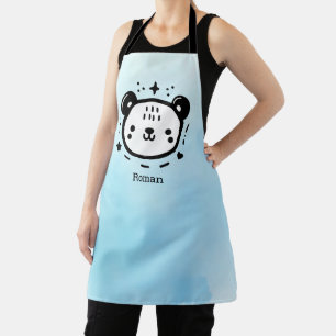 Tablier Kawaii mignon visage ours - Kawaii minimaliste lig