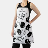 Tablier Kawaii moderne Funny Black White Cute Cats Motif (Insitu)