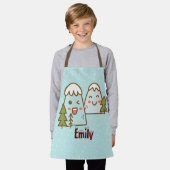 Tablier Kawaii Mountains in Snow Kids Noël (Porté)