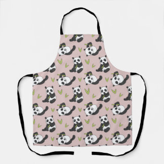 Tablier Kawaii Panda Cartoon Animal Pattern Cute Summer