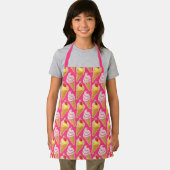 Tablier Kawaii pink pattern with strawberry ice cream  (Insitu)