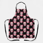 Tablier Kawaii Rose Kitty Cats Design (Recto)