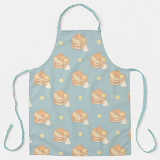 Tablier Kawaii Shiba Inu Pancake Desserts Apron - Bleu