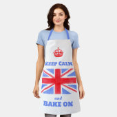 Tablier Keep Calm Bake On Union Jack British Flag Unisex (Porté)