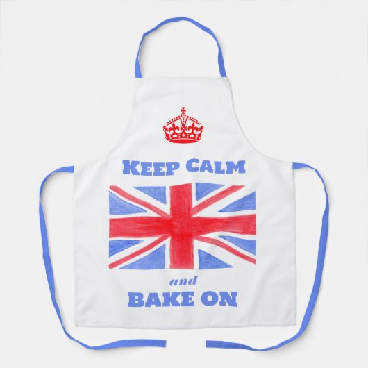 Tablier Keep Calm Bake On Union Jack Drapeau britannique U (Recto)