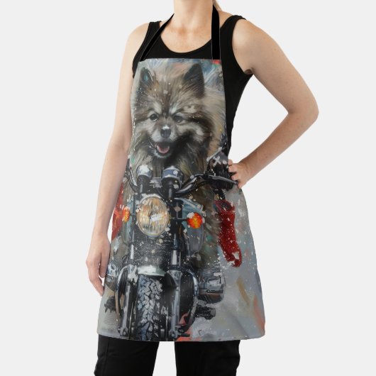 Tablier Keeshond chien équitation moto Noël (Insitu)