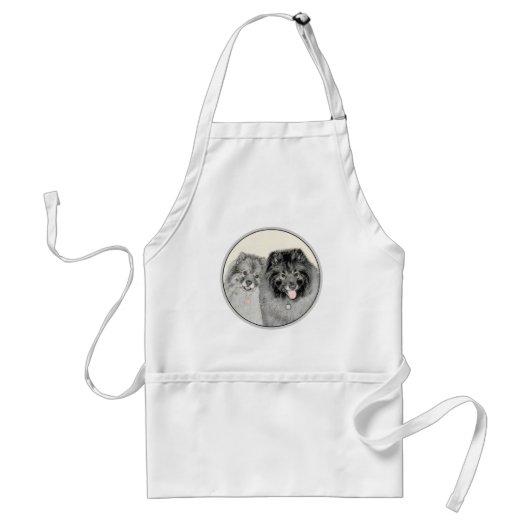 Tablier Keeshond Graphics Keeshond Maman et son (Devant)