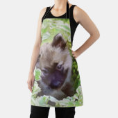 Tablier Keeshond Puppy in the Garden Peinture Art original (Insitu)