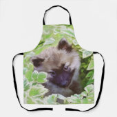 Tablier Keeshond Puppy in the Garden Peinture Art original (Recto)