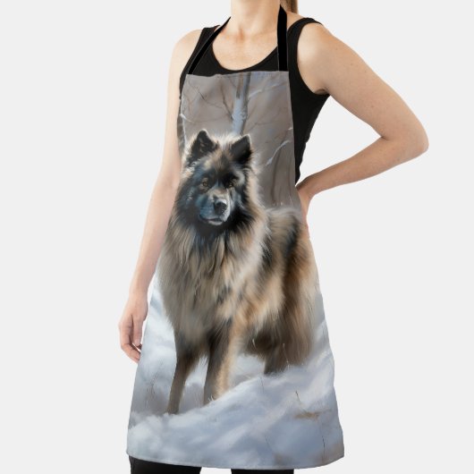 Tablier Keeshond Qu'Il Neige Noël (Insitu)